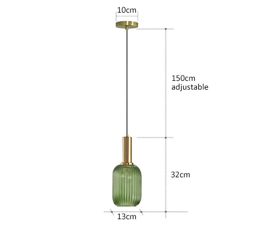 Vivid Retro Glass Pendant Light With LED In Living Room
