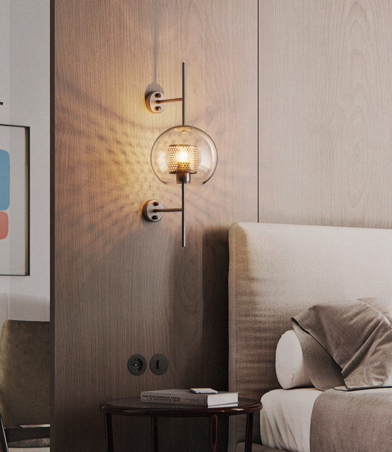 Alora Honeycomb Wall Sconce in Brass and Glass
