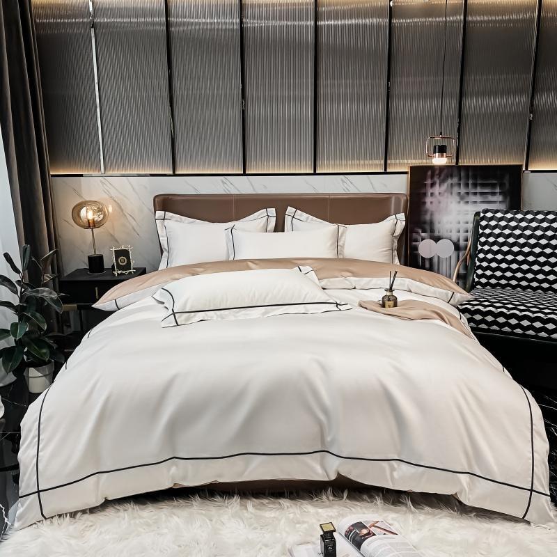 Kaelyn Egyptian Cotton Hotel Bedding Set With Trim Details