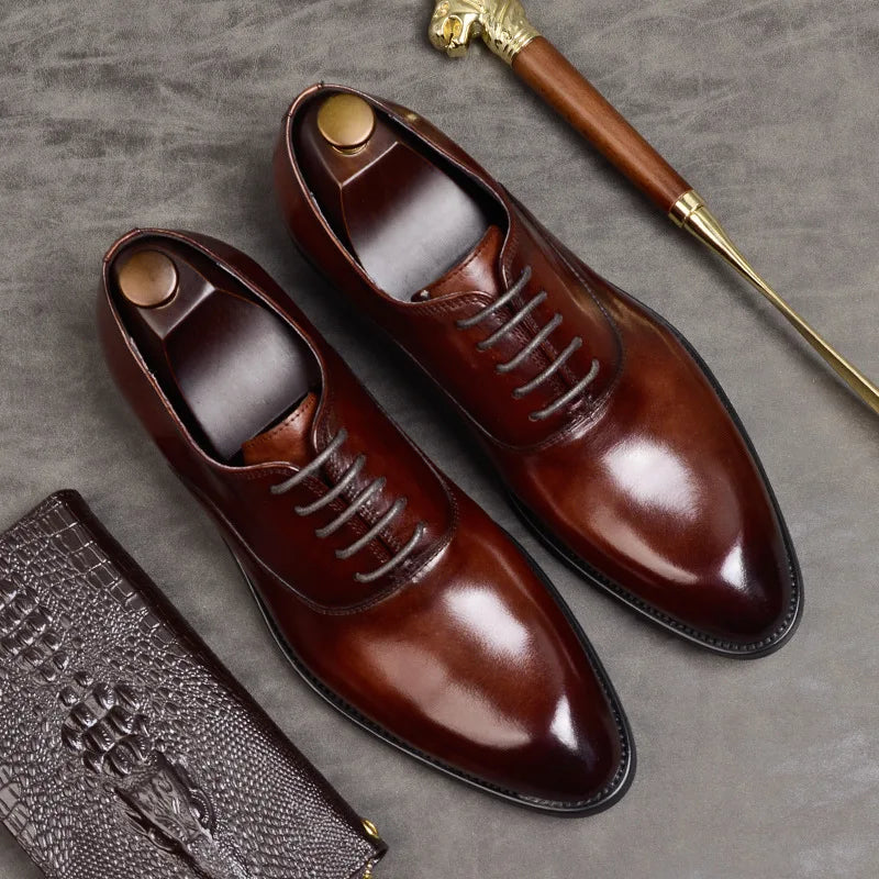 FusionFit Men's Oxford Shoes Made From Real Leather Classic