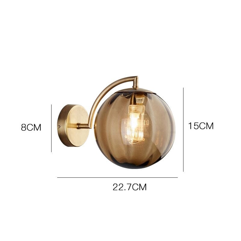 Lyria Glass Round Wall Lamp in Sleek Modern Metal Finish