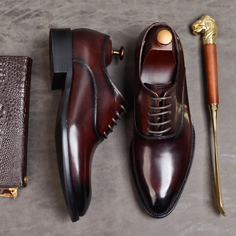 FusionFit Men's Oxford Shoes Made From Real Leather Classic