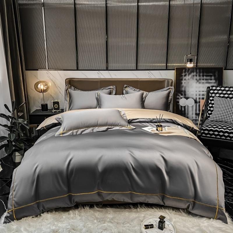 Kaelyn Egyptian Cotton Hotel Bedding Set With Trim Details