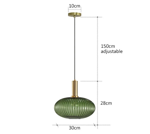 Vivid Retro Glass Pendant Light With LED In Living Room