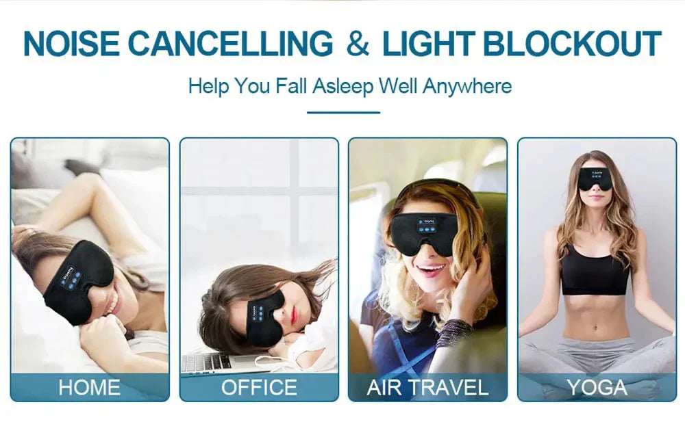 SomnoEase Maschera per Dormire Bluetooth con Musica e Design 3D Confortevole