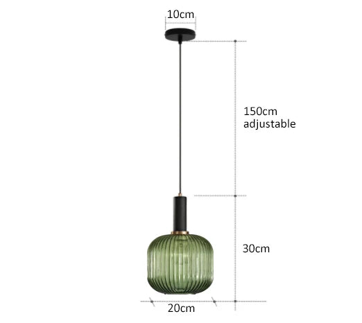 Vivid Retro Glass Pendant Light With LED In Living Room