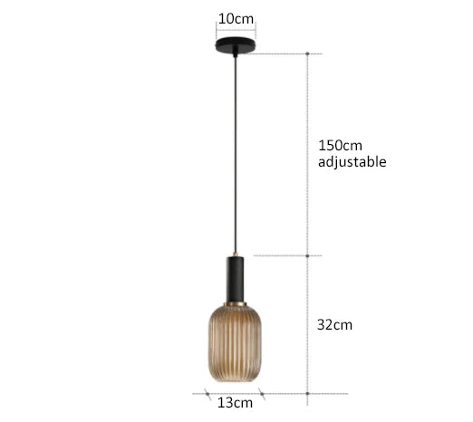 Vivid Retro Glass Pendant Light With LED In Living Room