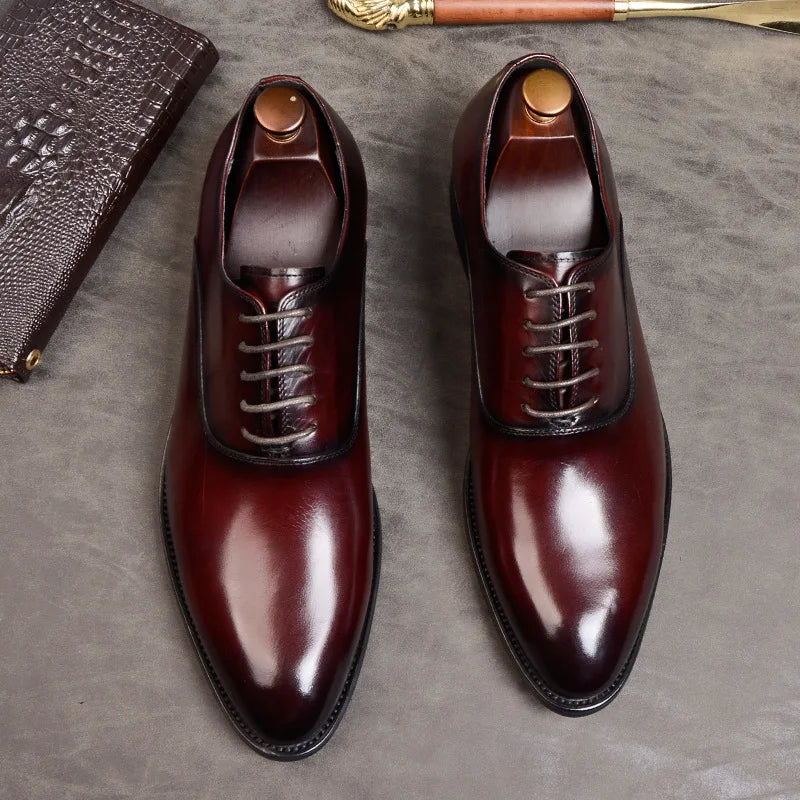 FusionFit Men's Oxford Shoes Made From Real Leather Classic