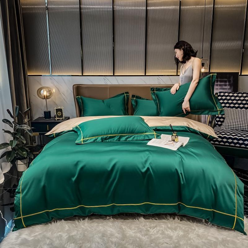 Kaelyn Egyptian Cotton Hotel Bedding Set With Trim Details