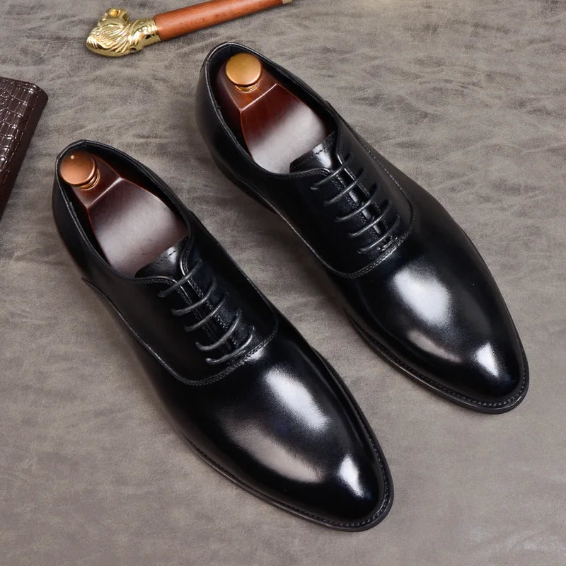 FusionFit Men's Oxford Shoes Made From Real Leather Classic