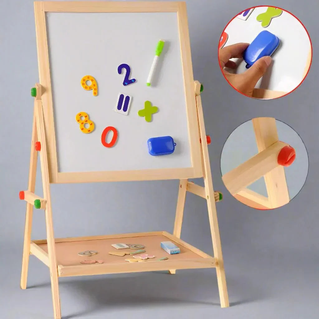 BrightSketch Duo Justerbar Tavle og Whiteboard Staffeli til Børn