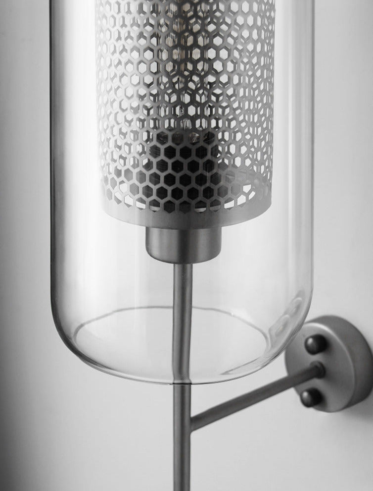 Alora Honeycomb Wall Sconce in Brass and Glass