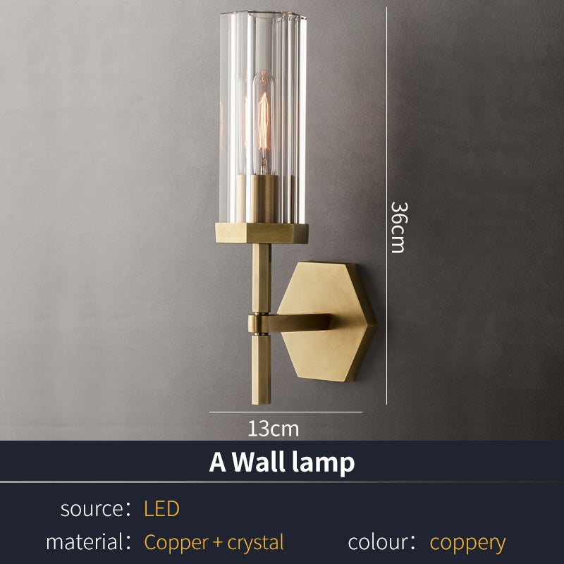 Elegantní LED nástěnné svítidlo AI Lerb s krystalovými stínidly do obývacích pokojů