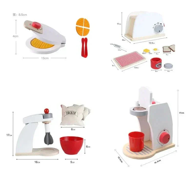 Cuisine en bois premium Woodland Grove avec mixeur, grille-pain et machine à café