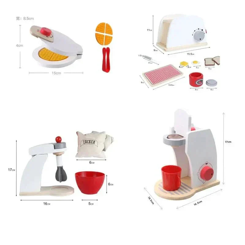 TinyChef Wooden Kitchen Set For Little Chefs Realistic Play Set