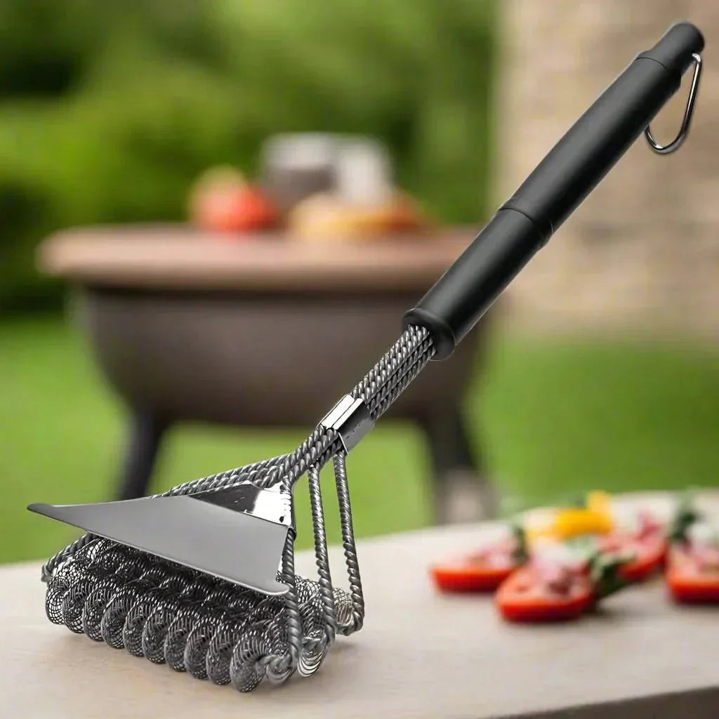 FireGuard Borstenlose BBQ-Bürste Sicherer Edelstahl-Grillreiniger