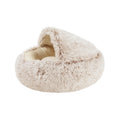 Calming Round Plush Cave Bed For Dogs And Cats With Cozy Design