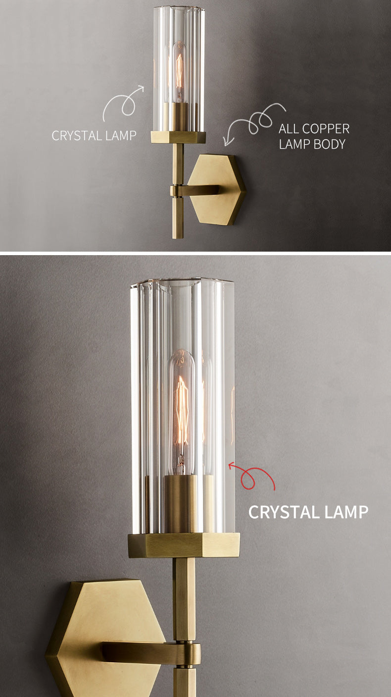Elegantní LED nástěnné svítidlo AI Lerb s krystalovými stínidly do obývacích pokojů