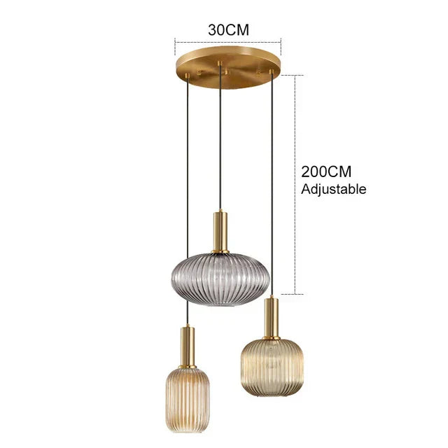 Vivid Retro Glass Pendant Light With LED In Living Room