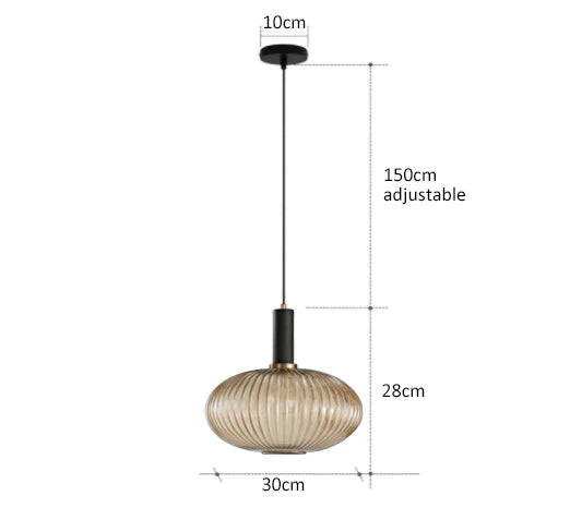 Vivid Retro Glass Pendant Light With LED In Living Room