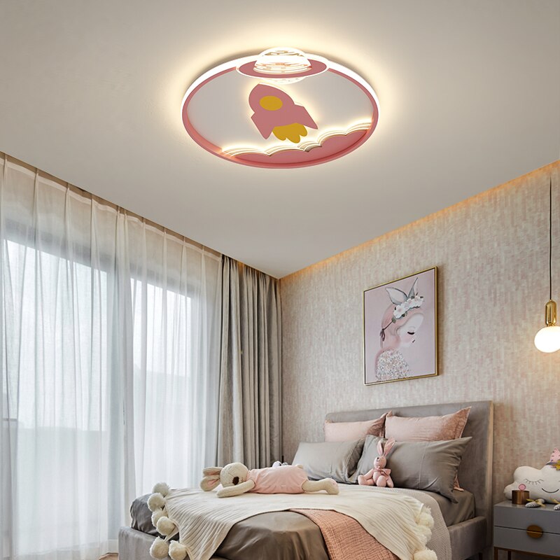 NebulaPulse Kinder LED Kronleuchter Dimmbar Blau oder Pink