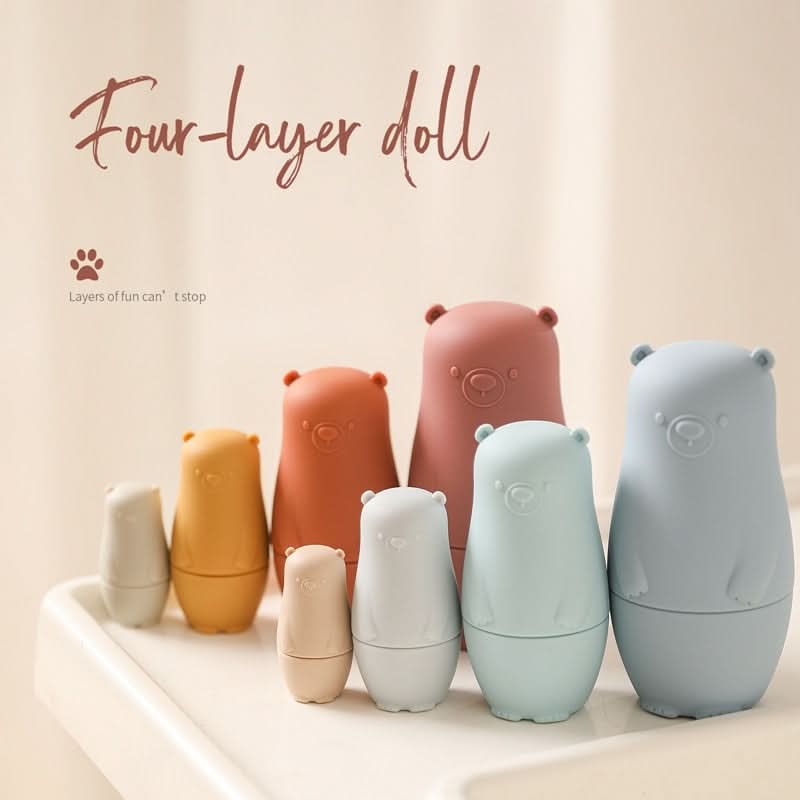 BrightNest Stackable Silicone Nesting Dolls for Fine Motor Skills