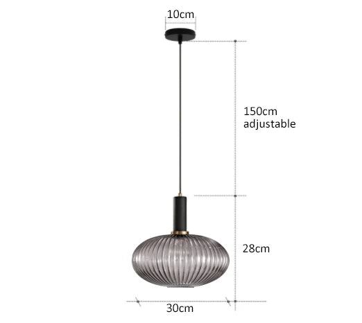 Vivid Retro Glass Pendant Light With LED In Living Room
