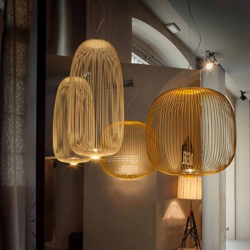 Suspension géométrique Spokes pour plafond, luminaire décoratif