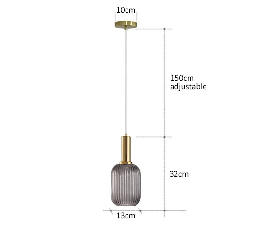 Vivid Retro Glass Pendant Light With LED In Living Room