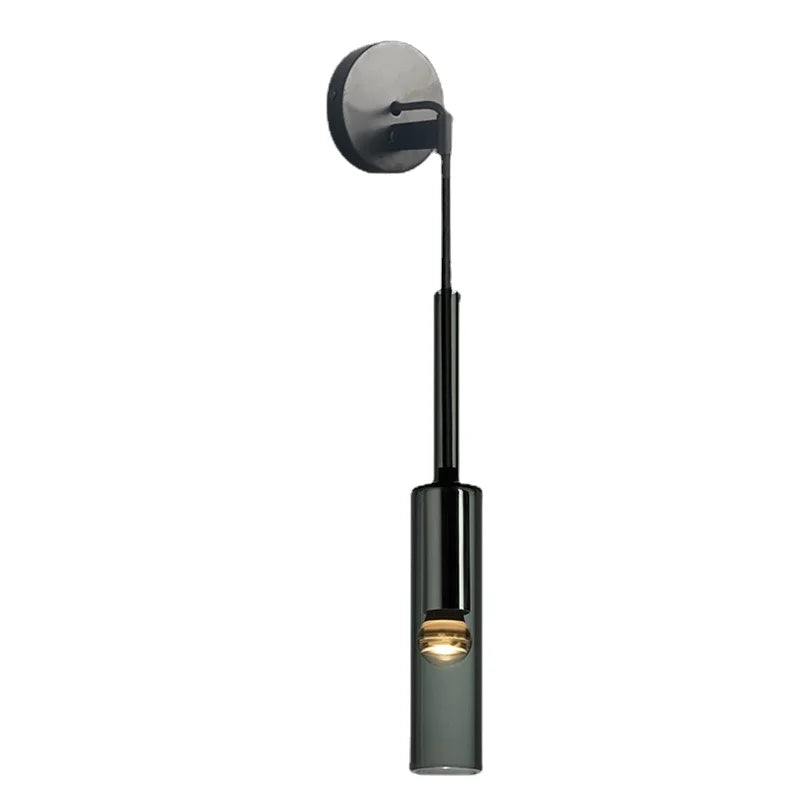 Vellara Smoky Gray Glass Wall Light With Luxe Finish