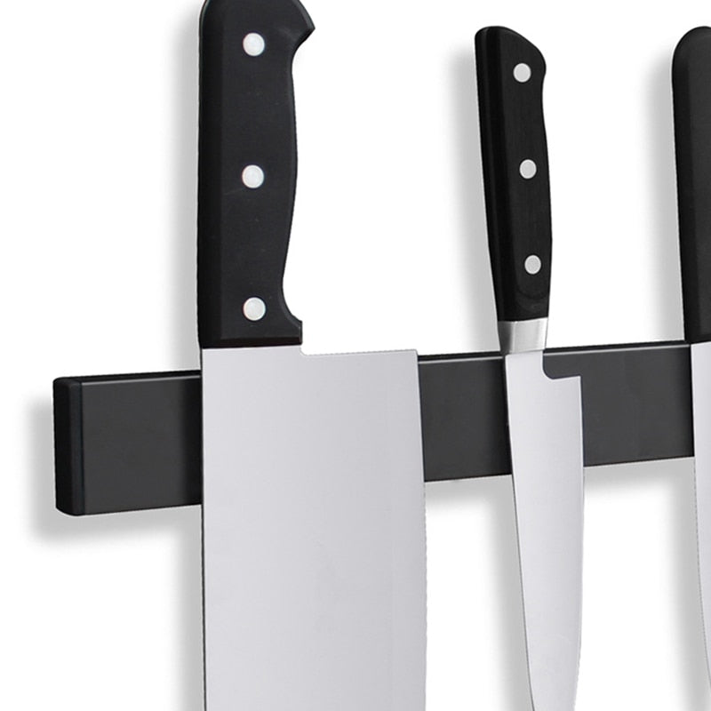 Black Stainless Steel Wall Mount Magnetic Knife Holder Rack
