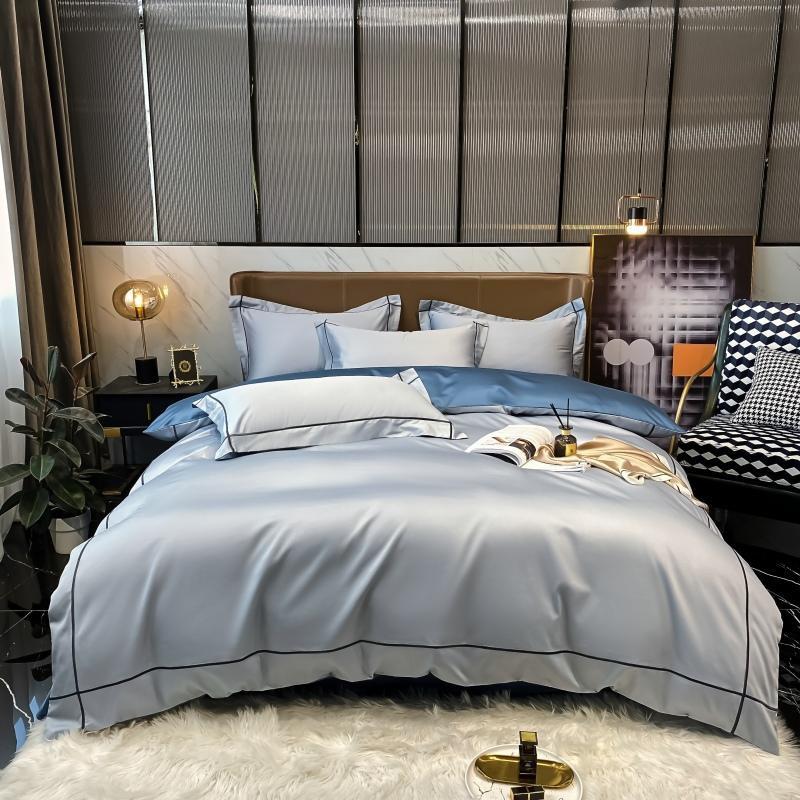 Kaelyn Egyptian Cotton Hotel Bedding Set With Trim Details