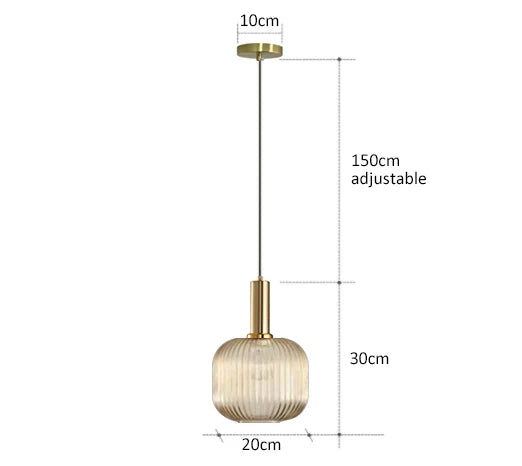 Vivid Retro Glass Pendant Light With LED In Living Room