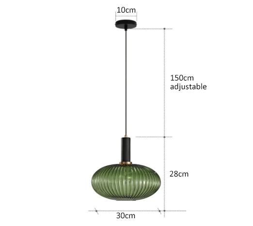Vivid Retro Glass Pendant Light With LED In Living Room