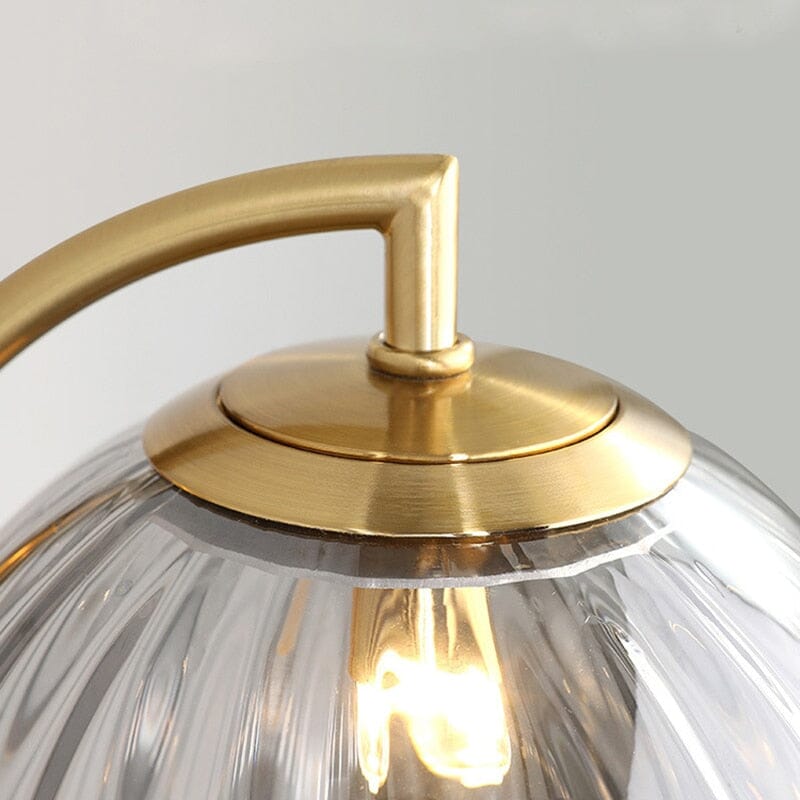Lyria Glass Round Wall Lamp in Sleek Modern Metal Finish
