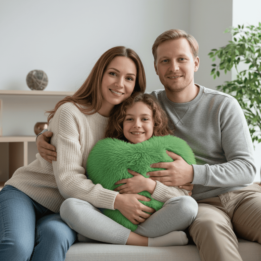 CozyNest polštář ve tvaru srdce z umělé kožešiny pro teplé a moderní obytné prostory