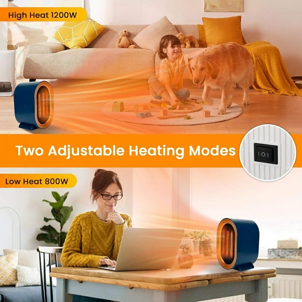 AeroNest Mini Electric Heater With Ceramic Fan And Energy-Saving Room Heat