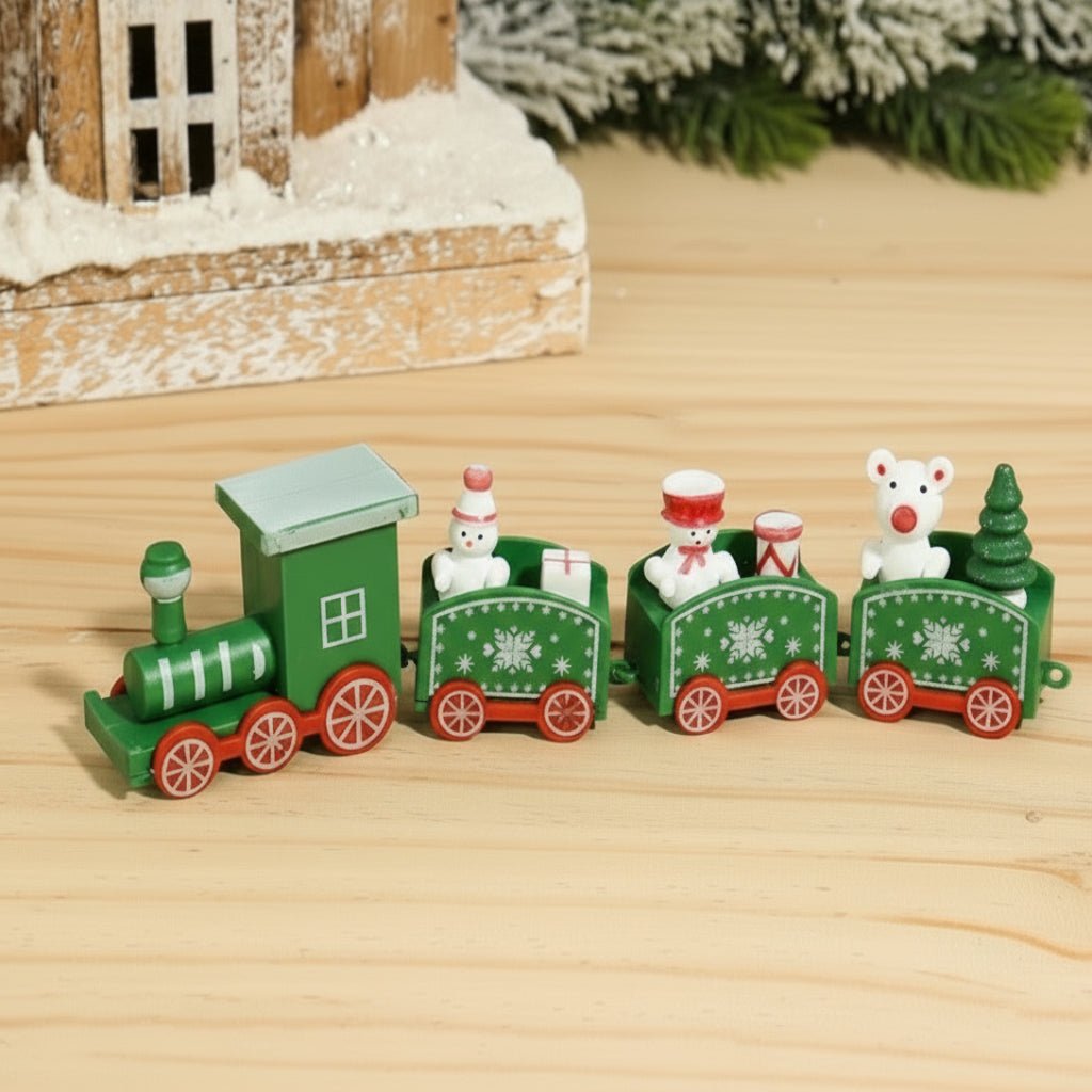 AuroraLane Festive Train Christmas Decoration in Wood and Plastic