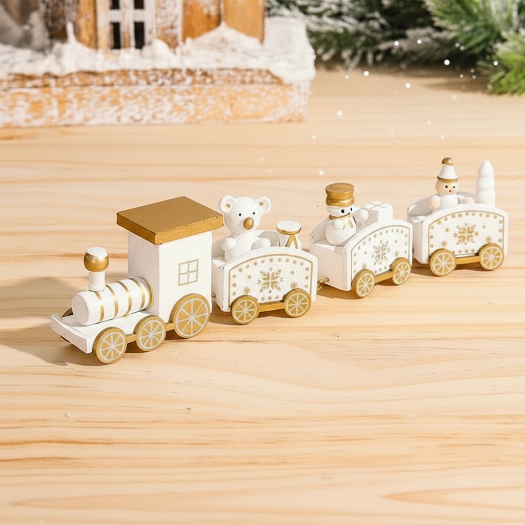 AuroraLane Festive Train Christmas Decoration in Wood and Plastic