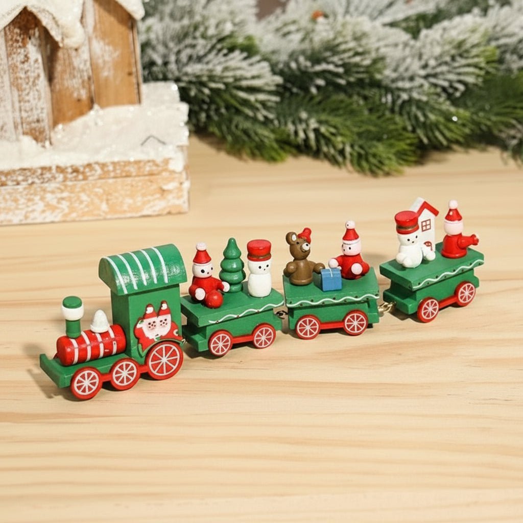 AuroraLane Festive Train Christmas Decoration in Wood and Plastic