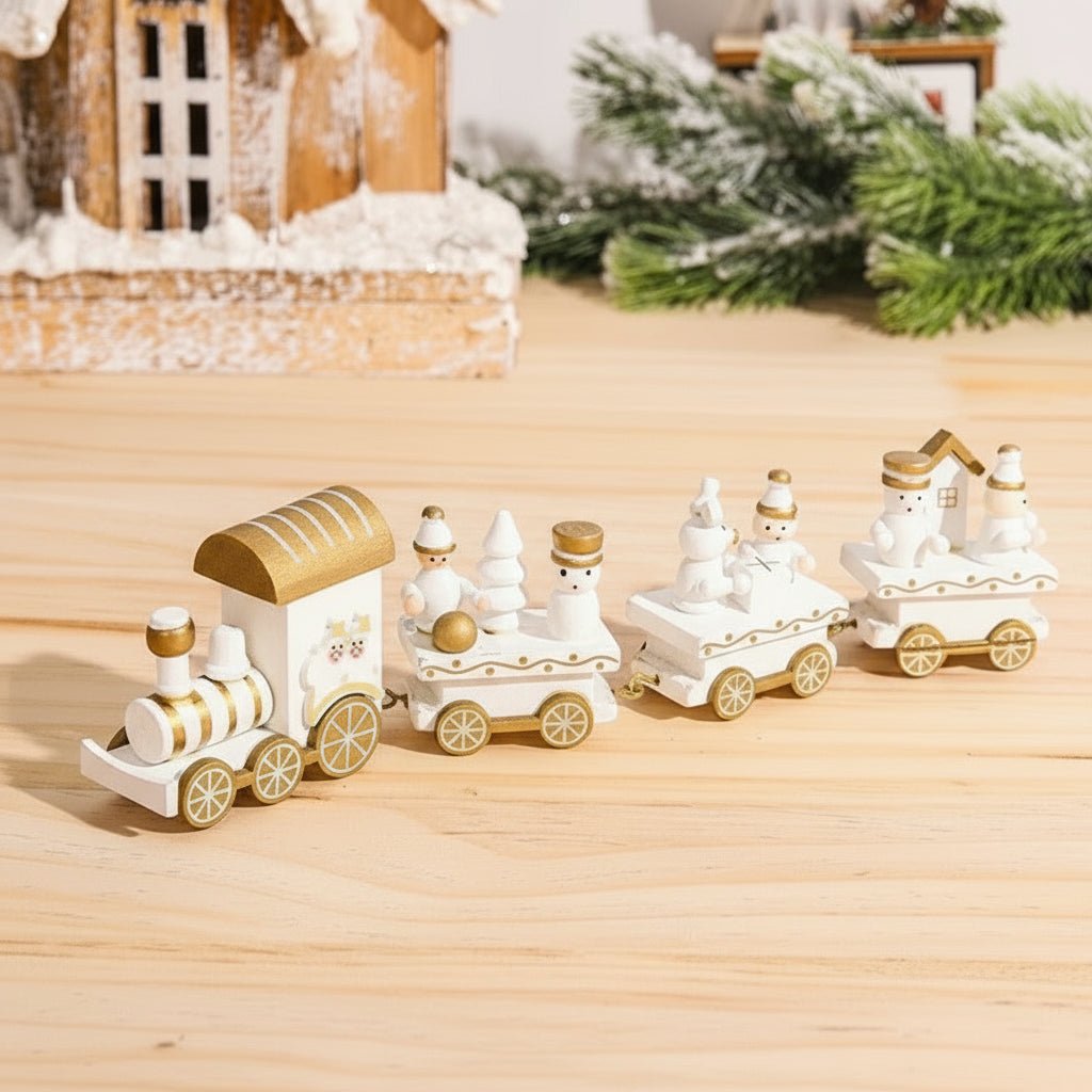 AuroraLane Festive Train Christmas Decoration in Wood and Plastic