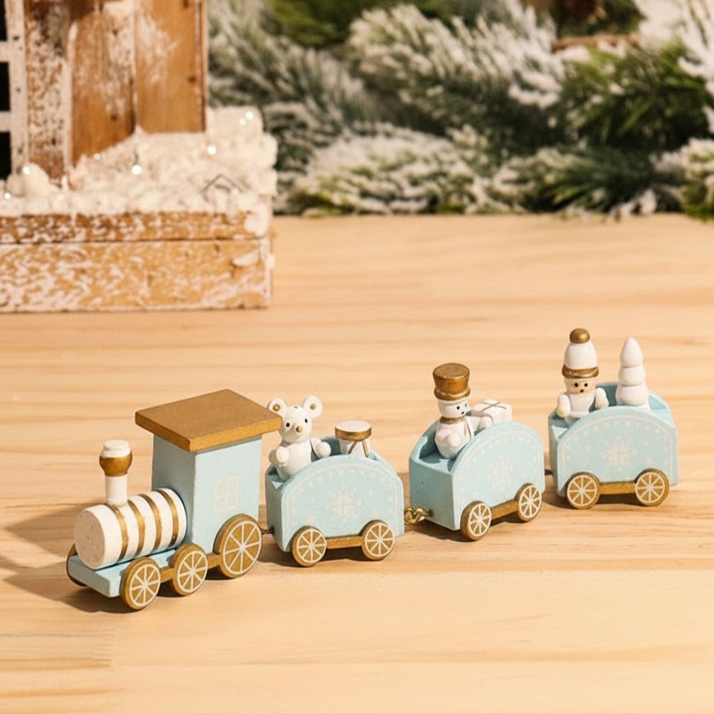 AuroraLane Festive Train Christmas Decoration in Wood and Plastic