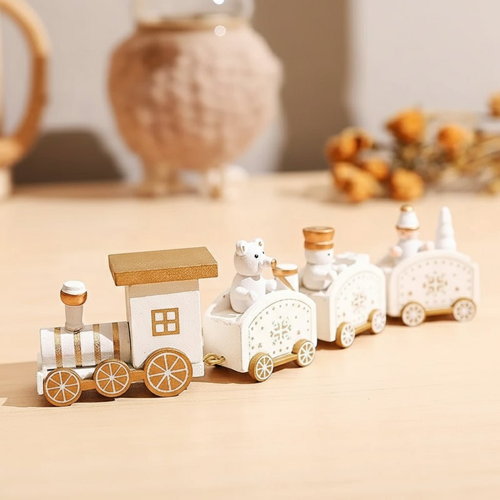 AuroraLane Festive Train Christmas Decoration in Wood and Plastic