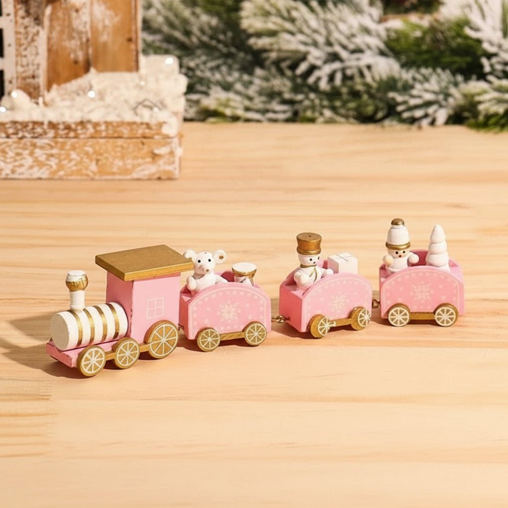 AuroraLane Festive Train Christmas Decoration in Wood and Plastic
