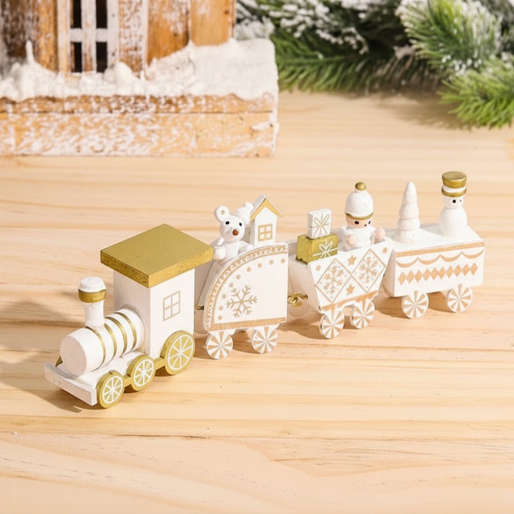 AuroraLane Festive Train Christmas Decoration in Wood and Plastic