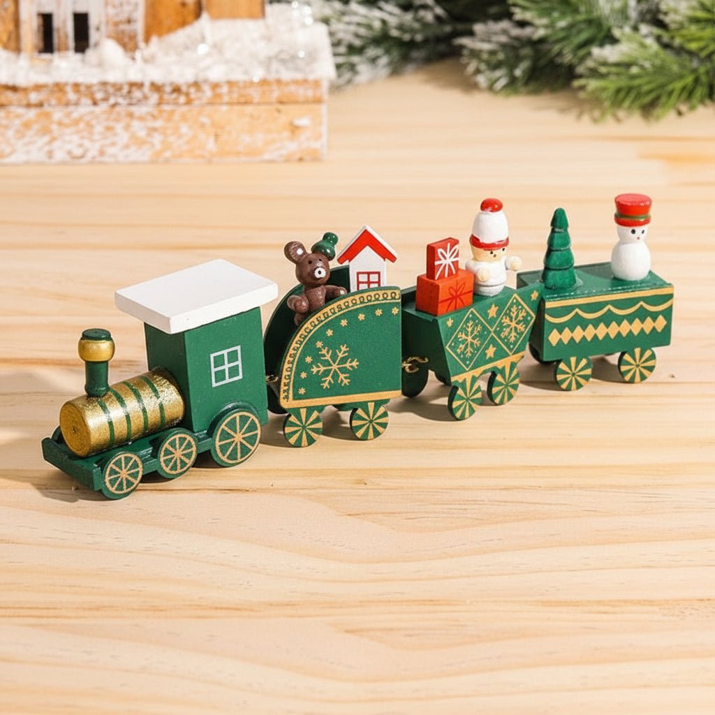 AuroraLane Festive Train Christmas Decoration in Wood and Plastic