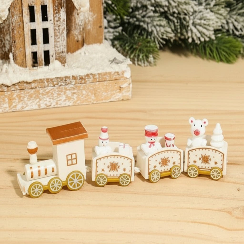 AuroraLane Festive Train Christmas Decoration in Wood and Plastic