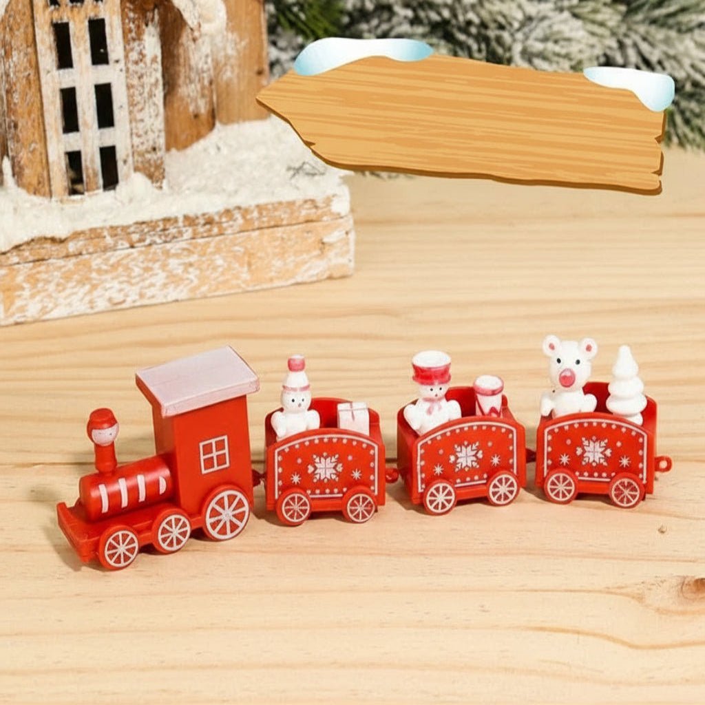 AuroraLane Festive Train Christmas Decoration in Wood and Plastic
