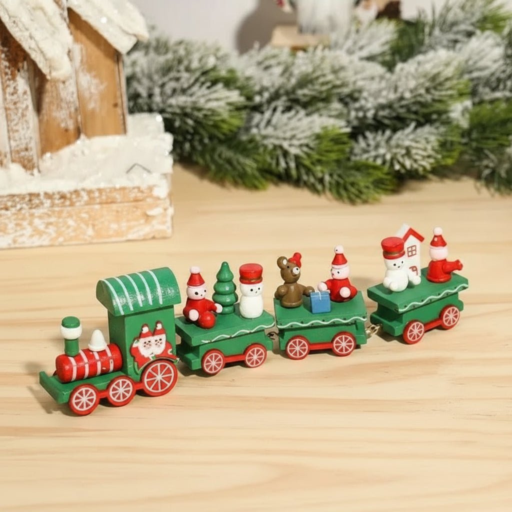 AuroraLane Festive Train Christmas Decoration in Wood and Plastic