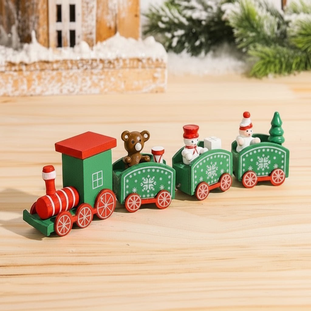 AuroraLane Festive Train Christmas Decoration in Wood and Plastic